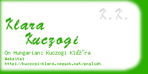 klara kuczogi business card